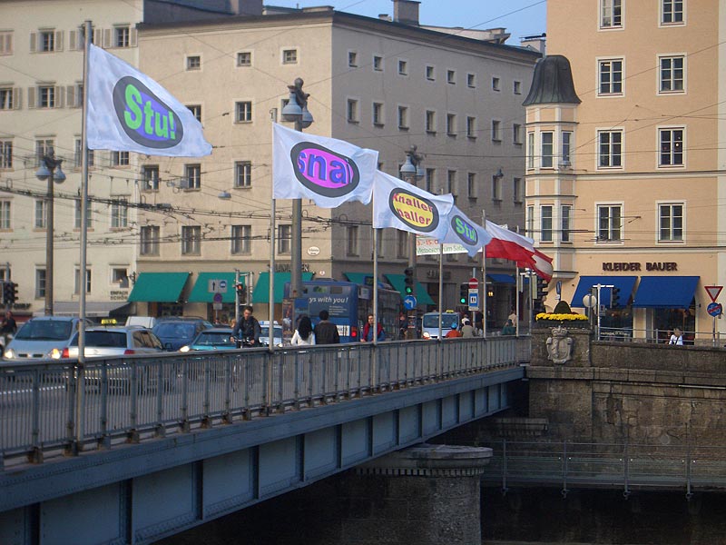 Abbildung Fahnen auf der Staatsbrücke