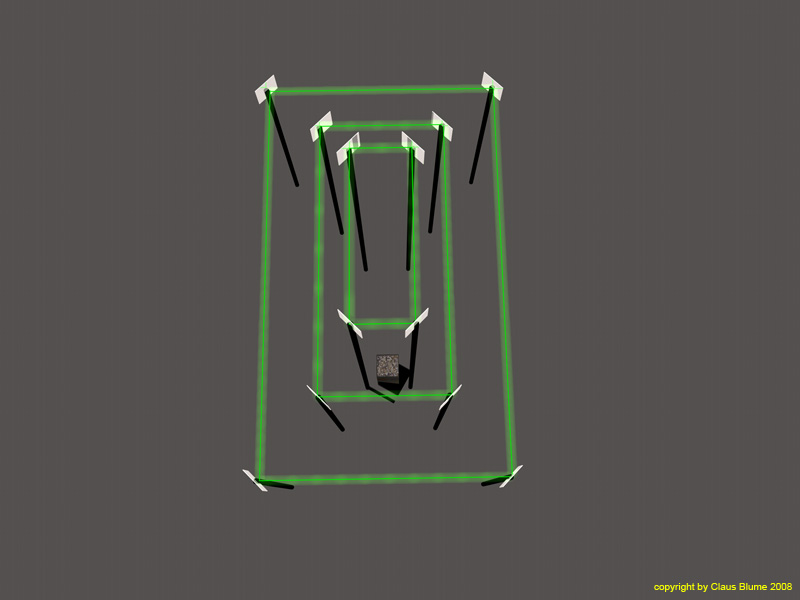 Laser-Skulptur in der Aufsicht