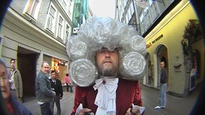 Foto der Mozart Performance in der Getreidegasse