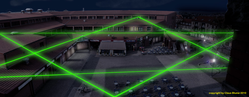Laser-Skulptur bei Tag